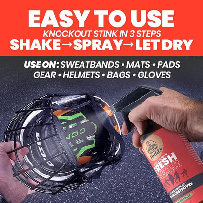 Uncle Todd's Fresh Gear Sports Equipment Odor Eliminator Spray - Extra Strength Enzyme-Powered Deodorizer for Football, Hockey, Gym Bags, and Athletic Gear - Bamboo Blitz Scent - 16 oz
