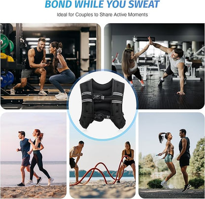 ZELUS Weighted Vest, 30lb Weight Vest with Reflective Stripe for Workout, Strength Training, Running, Fitness, Muscle Building, Weight Loss, Weightlifting