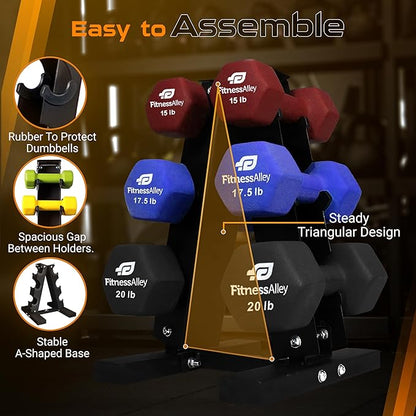 Dumbbells Storage Rack Neoprene Dumbbells Weight Rack - 2.0MM Thickness Weight Organizer Stand for Home Gym - Easy Assembly