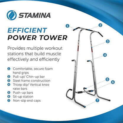 Stamina Power Tower - Dip Bar Pull Up 250 lbs