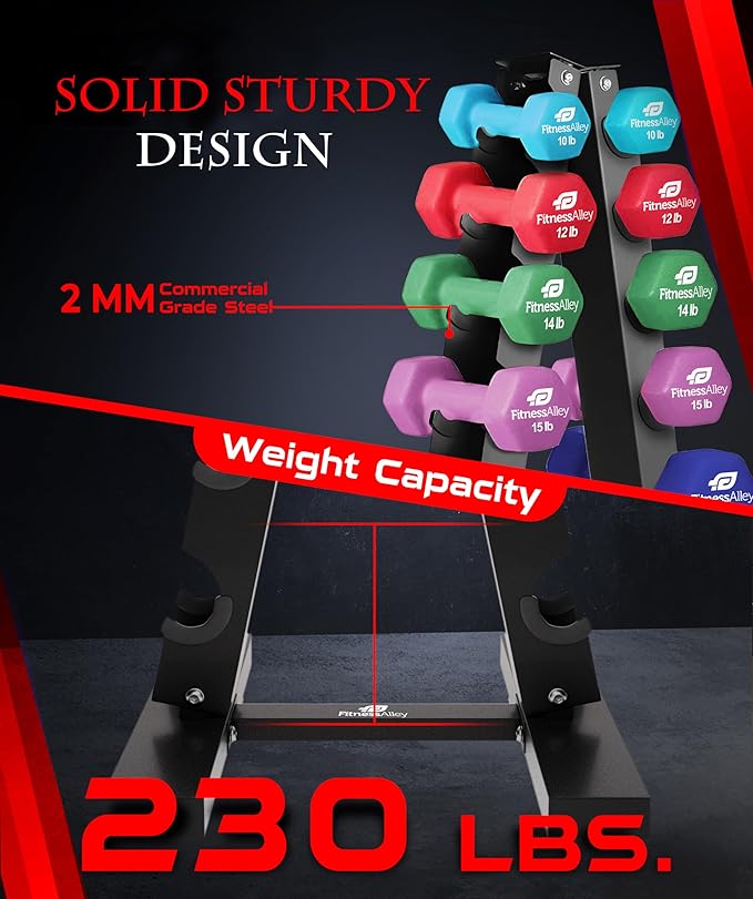 Dumbbells Storage Rack Neoprene Dumbbells Weight Rack - 2.0MM Thickness Weight Organizer Stand for Home Gym - Easy Assembly