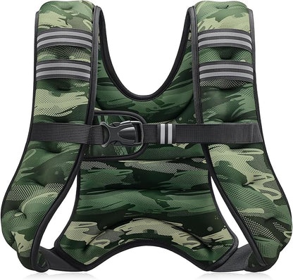 ZELUS Weighted Vest, 12lb Weight Vest with Reflective Stripe for Workout, Strength Training, Running, Fitness, Muscle Building, Weight Loss, Weightlifting