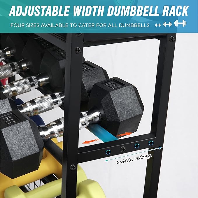 STUFFSTASH Heavy Duty Dumbbell Rack, Sheet Steel Shelf and Base, Ideal for Home Gym Dumbbells, Kettlebells, Yoga Mat Storage