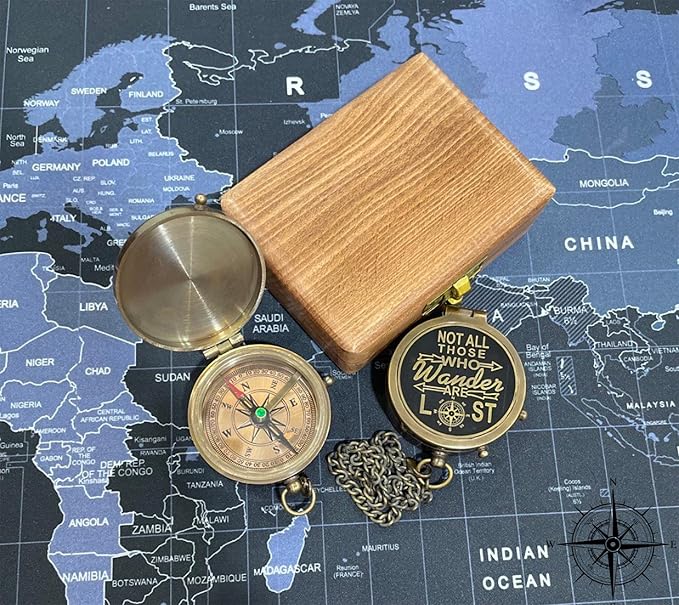 Averex® Antique Brass & Copper Sundial Compass
