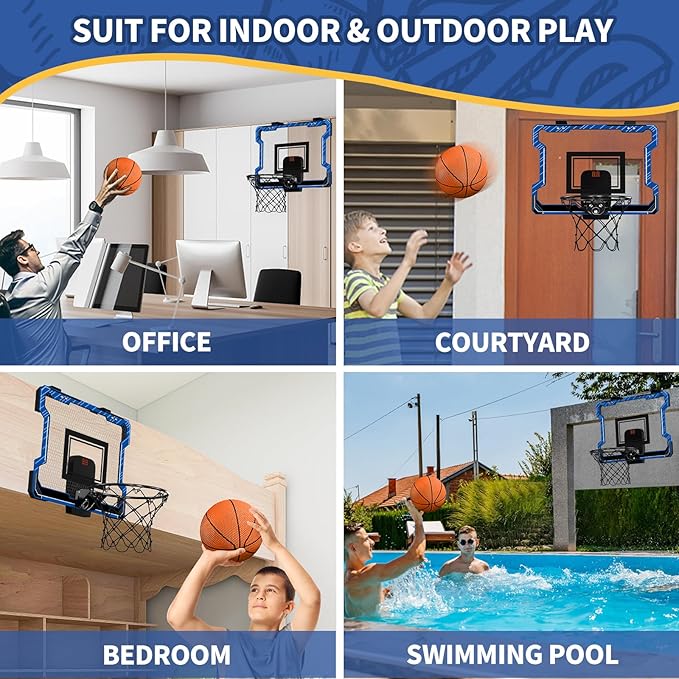 Mini Basketball Hoop Indoor with Scoreboard 3 Balls