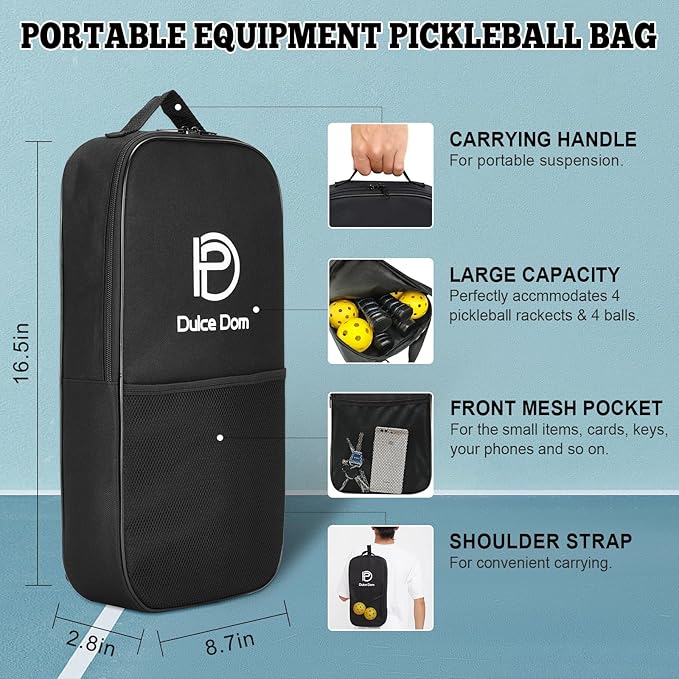 DULCE DOM Pickleball Paddles 2/4 with 4 Pickleball