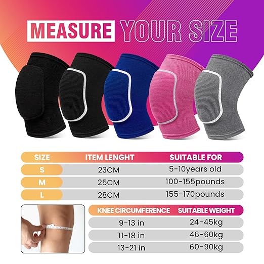 Volleyball Knee Pads,Knee Pads for Women,Men,Kids,Girls,Knee Brace for Basketball Volleyball Football Dance Yoga Tennis Running Cycling Workout Climbing (Blue, Small)