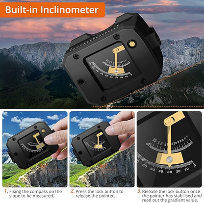 Proster IP54 Hiking Compass with Sighting Clinometer Professional