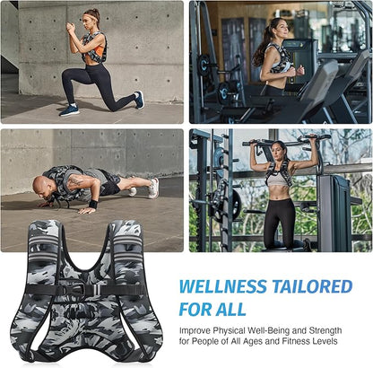 ZELUS Weighted Vest, 12lb Weight Vest with Reflective Stripe for Workout, Strength Training, Running, Fitness, Muscle Building, Weight Loss, Weightlifting