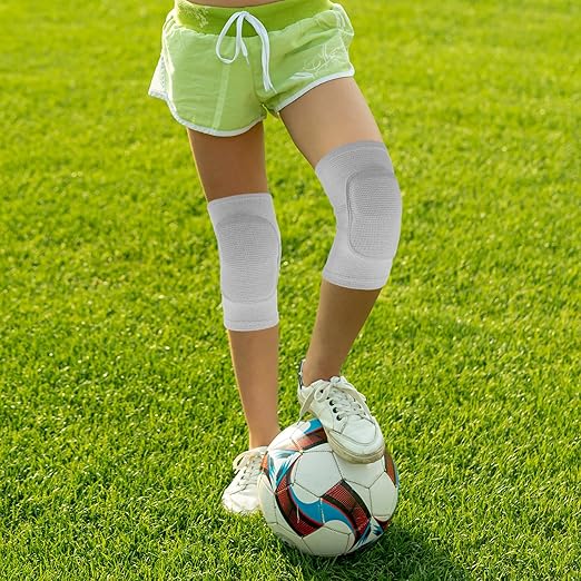 Sibba Kids Knee Pad, Breathable Elastic Knee Brace, Anti-Slip Padded Sponge Knee Protector for Volleyball Dance Running Skating Basketball Football Sports(Grey)