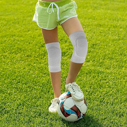 Sibba Kids Knee Pad, Breathable Elastic Knee Brace, Anti-Slip Padded Sponge Knee Protector for Volleyball Dance Running Skating Basketball Football Sports(Grey)