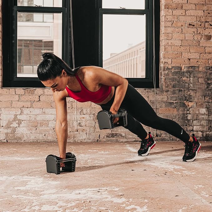PowerBlock Sport 24 Adjustable Dumbbells, 3-24 lb. Durable Steel Build, Innovative At Home Workout Equipment, All-in-One Strength Training