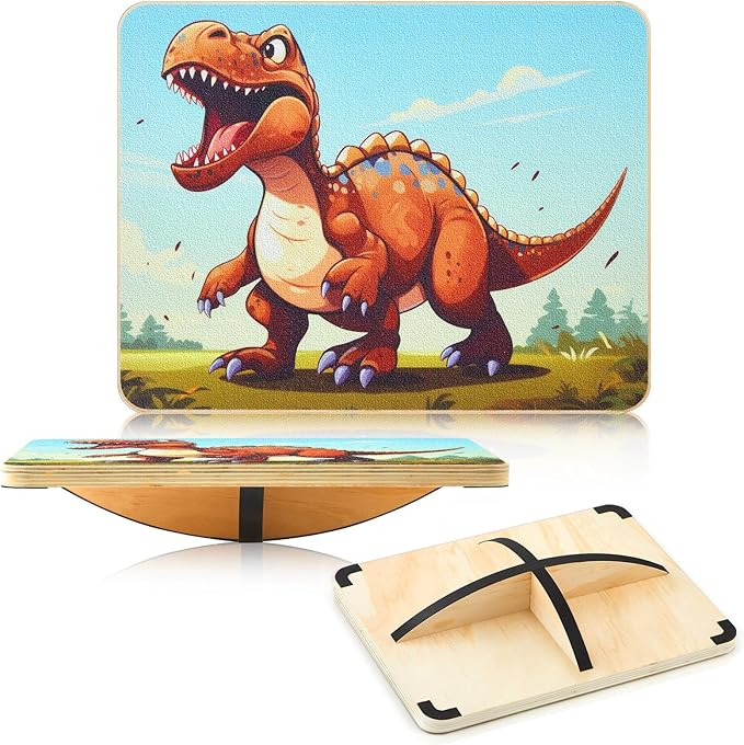 Wooden Balance Board 360° Rotation with Crossed Base Wobble Board for Physical Therapy,standing Desk,core Strength - Children Easter Gift