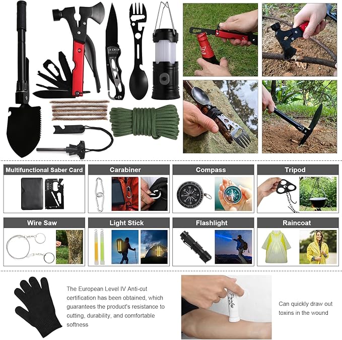 Survival Kit, 290Pcs Survival Gear First Aid Kit