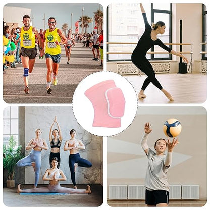 PATIKIL XS Size Protective Knee Pads, 6 Pairs Sponge Volleyball Knee Pads Breathable Dance Knee Pads Brace for Women Men Football Basketball Workout, Pink