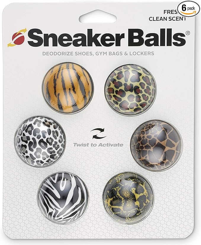 Odor-Fighting Shoe Fresheners, Eliminates Unpleasant Smells, Perfect For Sneakers, Gym Bags, Gear Bags, Drawers, Lockers, And More!, Jungle Animals, 6 Pack