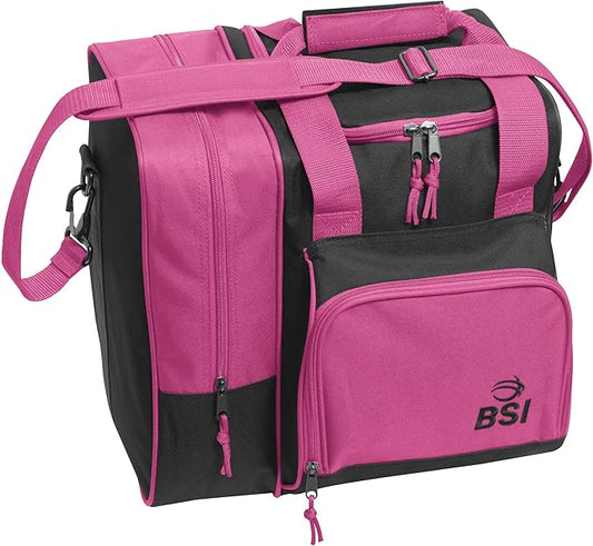 BSI Deluxe Single Ball Tote Bowling Bag with Shoe Compartment & Accessory Storage