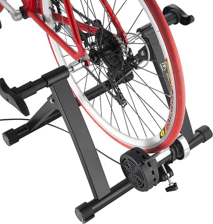Exercise Bike Trainer - Indoor Bicycle Training Stand With Quiet 5-Level Magnetic Resistance and Front Wheel Riser Block by Bike Lane