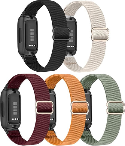 5 Pack Stretchy Nylon Compatible with Fitbit Inspire 3 Bands for Women Men, Elastic Adjustable Soft Sport Strap Replacement Wristband for Fitbit Inspire 3 Bands/Fitbit Inspire 2