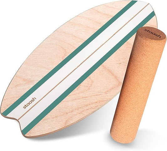 STAASH® Balance Board – Starter (Board + Roller) or Full Kit (w/Mat, Ball & Disc) – Core Balance Trainer for Fitness, Rehab, Surf – Free Coaching Videos