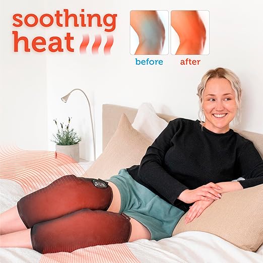 COMFIER Knee Massager,Vibration Knee Heating Pad for Knee Pain Relief,Knee Warmer with 2 Heat Levels,Auto Shut-Off Heat Pads,Multiple Settings