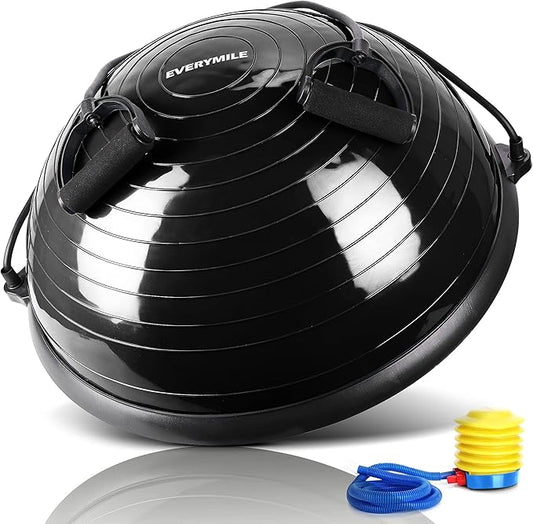 EVERYMILE Balance Ball Trainer with Resistance Bands & Pump Stability, 23.6 inch Yoga Exercise Ball for Home Gym Core Training Anti-Skid Surface