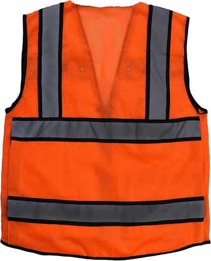 Radians SV65 Heavy Duty Surveyors Safety Vest with Zipper, Large Plan Pocket, Hi-Viz Green or Hi-Viz Orange