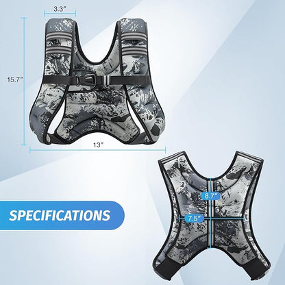 ZELUS Weighted Vest, 12lb Weight Vest with Reflective Stripe for Workout, Strength Training, Running, Fitness, Muscle Building, Weight Loss, Weightlifting