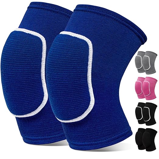 Volleyball Knee Pads,Knee Pads for Women,Men,Kids,Girls,Knee Brace for Basketball Volleyball Football Dance Yoga Tennis Running Cycling Workout Climbing (Blue, Medium)