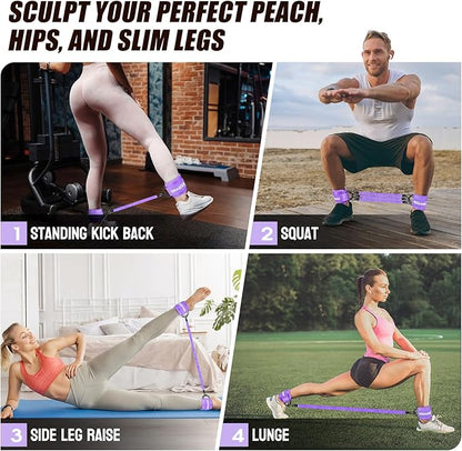 Ankle Resistance Bands with Cuffs for Working Out, Resistance Bands for Women, Exercise Bands for Leg and Glute, Booty Workout Equipment for Kickbacks, Butt and Hip Training, Ankle Weights Bands Set