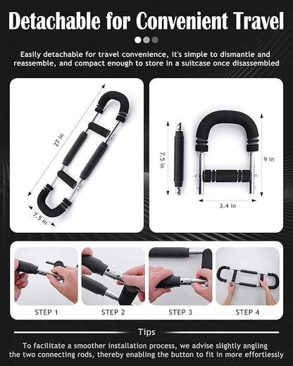 Twister Arm Exerciser, Adjustable Spring Workout Bar, Forearm Triceps Chest Inner Thigh Muscle Enhanced Exercise Strengthener, Upper Body Strength Builder Trainer, Home Fitness Equipment