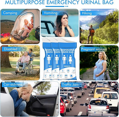 DIBBATU Disposable Urine Bag 12/24 PCS 800ML Emergency