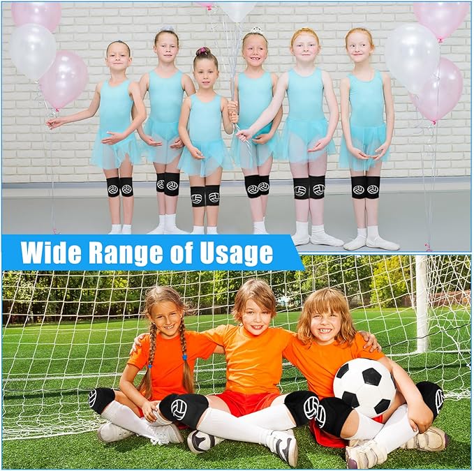 Leyndo 3 Pairs Volleyball Knee Pads for Kids Soft Breathable Non Slip Dance Knee Pads Collision Avoidance Knee Brace for Youth Girls Boys Dance Yoga Running Workout