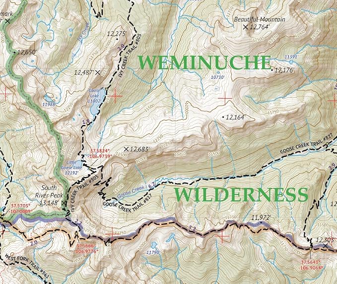 Outdoor Trail Maps Weminuche Wilderness East - Colorado (2019)