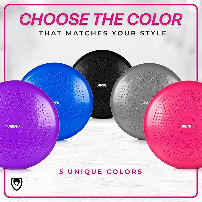 URBNFit Wobble Cushion - Balance Disc for Core Stability, Strengthening, Physical Therapy Exercise, Office Chair or Kids Classroom - Sensory Wiggle Seat Pad w/Air Pump
