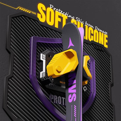 Ski & Snowboard Wall Rack for Garage - Fits Any Ski/board, Damage-Free Storage, Yellow, 1 Pack