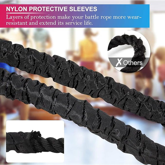 Battle Rope Workout Equipment 30FT Exercise Heavy Weighted
