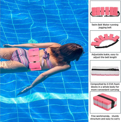 5 Pcs Aquatic Exercise Set Including 2 Ankle Swimming Weights 2 Lightweight Aquatic Exercise Dumbbells and Swim Belt Pool Exercise Equipment for Aquatic Aerobics Exercise