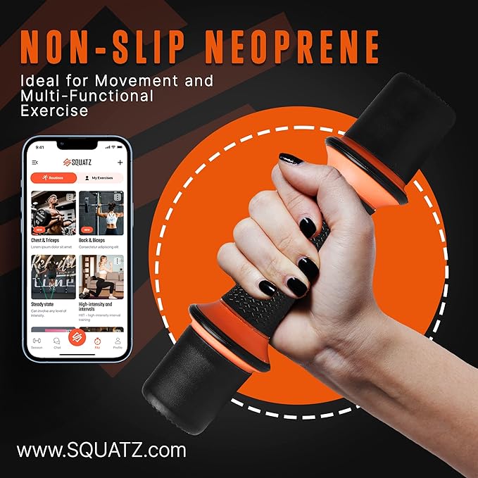 SQUATZ 9 lbs. Dumbbell Weight Set - Adjustable Weight All-in-One Versatile Dumbbells for Women, Non-Slip Neoprene Ideal for Common Movement and Multi Functional Exercise, Home Gym Training