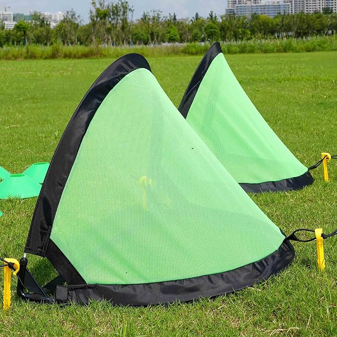Poray Soccer Goal for Kid Easy-up Set of 4FT Soccer 210D Oxford 8 Field