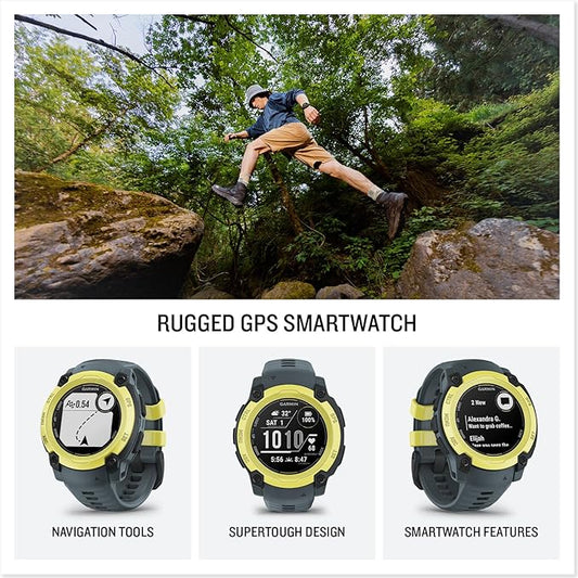 Garmin Instinct E Rugged GPS Adventure Smartwatch, Electric Lime with Twilight Band | 40mm | Wrist Based Heart Rate Monitor, Up to 16 Days of Battery Life with Signature Stand Power Bundle