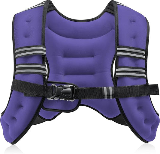ZELUS Weighted Vest, 8lb Weight Vest with Reflective Stripe for Workout, Strength Training, Running, Fitness, Muscle Building, Weight Loss, Weightlifting