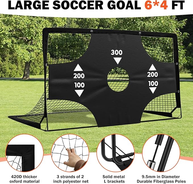 Portable Pop Up Soccer Goal - 6x4ft Backyard