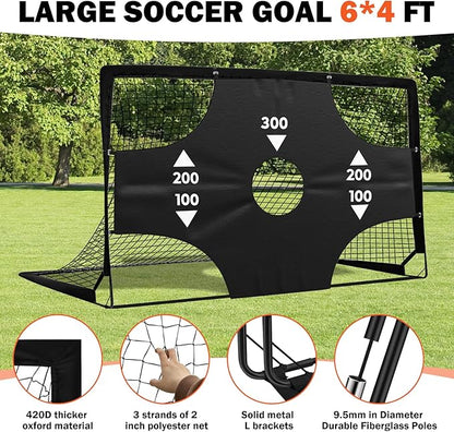 Portable Pop Up Soccer Goal - 6x4ft Backyard