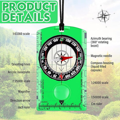 Geiserailie 20 Pcs Acrylic Orienteering Compass Navigation Backpacking