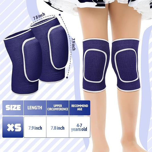 Hungdao 3 Pairs Volleyball Knee Pads for Kids Soft Breathable Brace Non Slip Padded Sponge Knee Support for Girls Boys Dance, Football, Skating, Running, Youth Sports