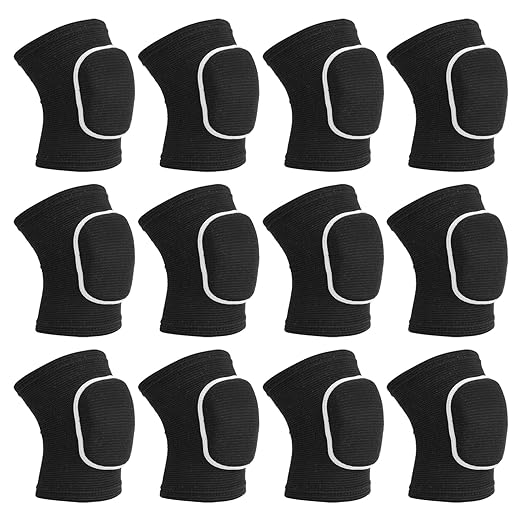 PATIKIL XS Protective Knee Pads, 6 Pairs Sponge Volleyball Knee Pads Breathable Dance Knee Pads Brace for Women Men Football Basketball Workout, Black White
