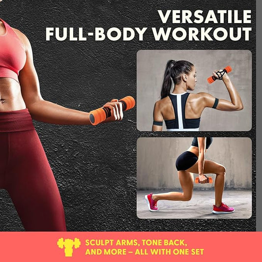 SQUATZ 2 LB Dumbbells Set of 2 - Compact Weight Dumbbells - Versatile Dumbbells for Women - Comfortable Foam Grip - 1kg Dumbbell Set