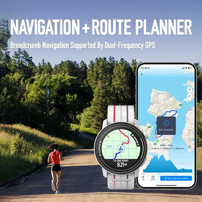 COROS PACE 3 GPS Sport Watch–Lightweight, Comfortable Running Watch, 17-Day Battery Life, Accurate GPS, Heart Rate Monitor, Navigation, Sleep Tracking, Training Plan, Run, Bike, and Ski-White Silicone