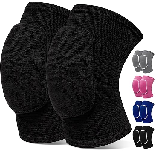 Volleyball Knee Pads,Knee Pads for Women,Men,Kids,Girls,Knee Brace for Basketball Volleyball Football Dance Yoga Tennis Running Cycling Workout Climbing (Black, Large)
